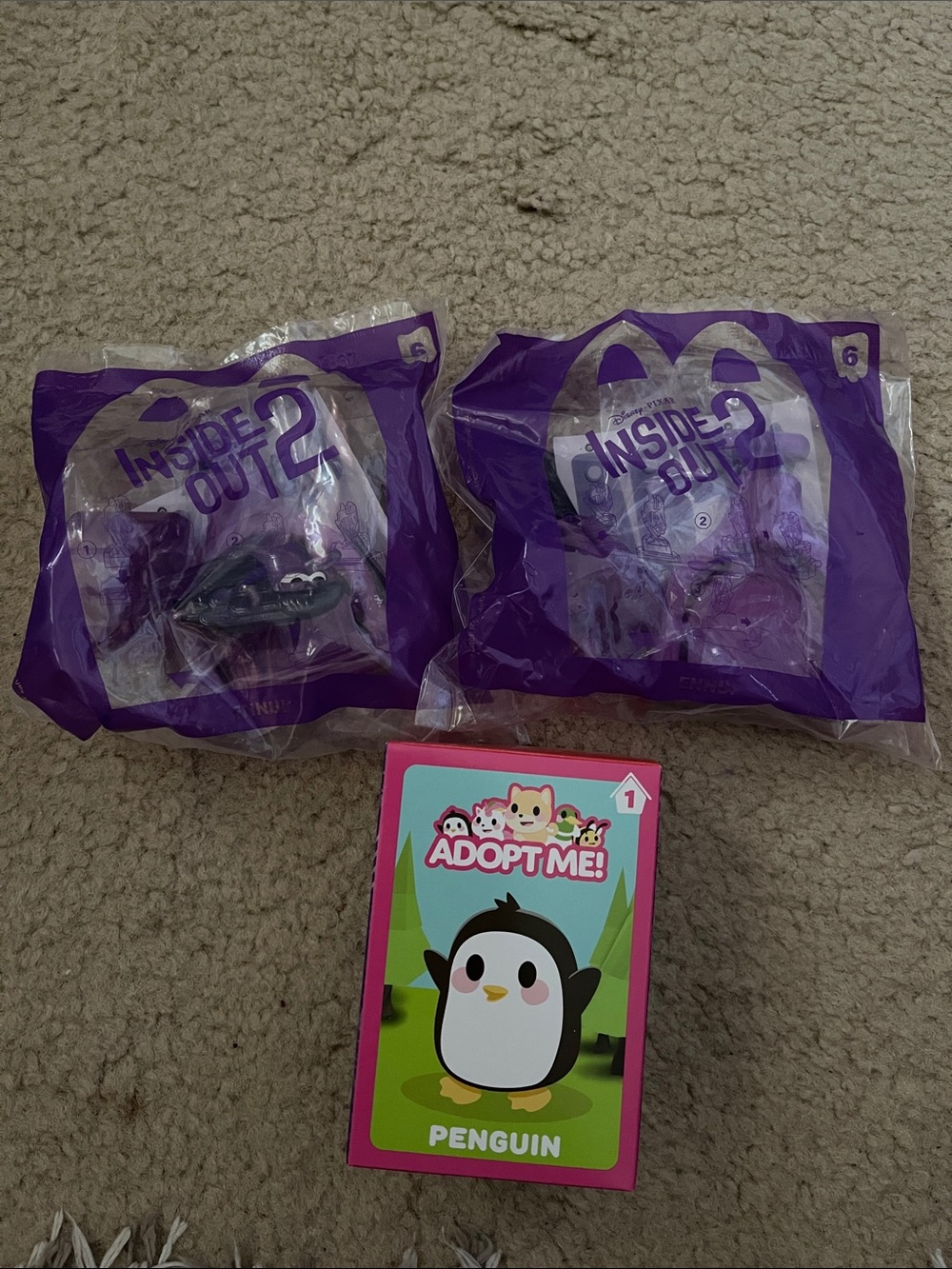 McDonald’s happy meal toys - 3 total - adopt me penguin and 2 ennui inside out 2